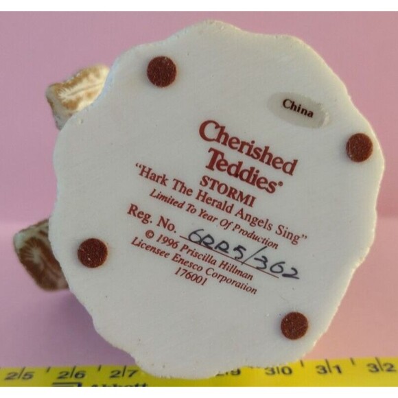 Cherished Teddies #176001 Stormi "Hark The Herald..." Angel Limited 1996 - Picture 5 of 5